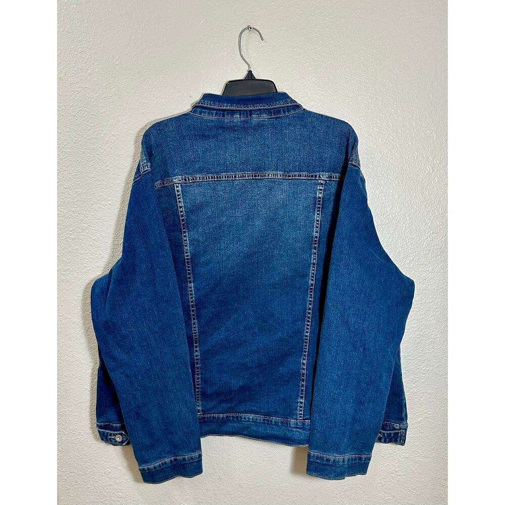 White Mark Women’s Premium Denim Jacket Blue Button Front Trucker Style Size 3XL - Picture 7 of 8